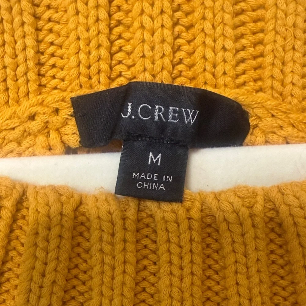 J Crew Openwork Knit Sweater Golden Mustard
